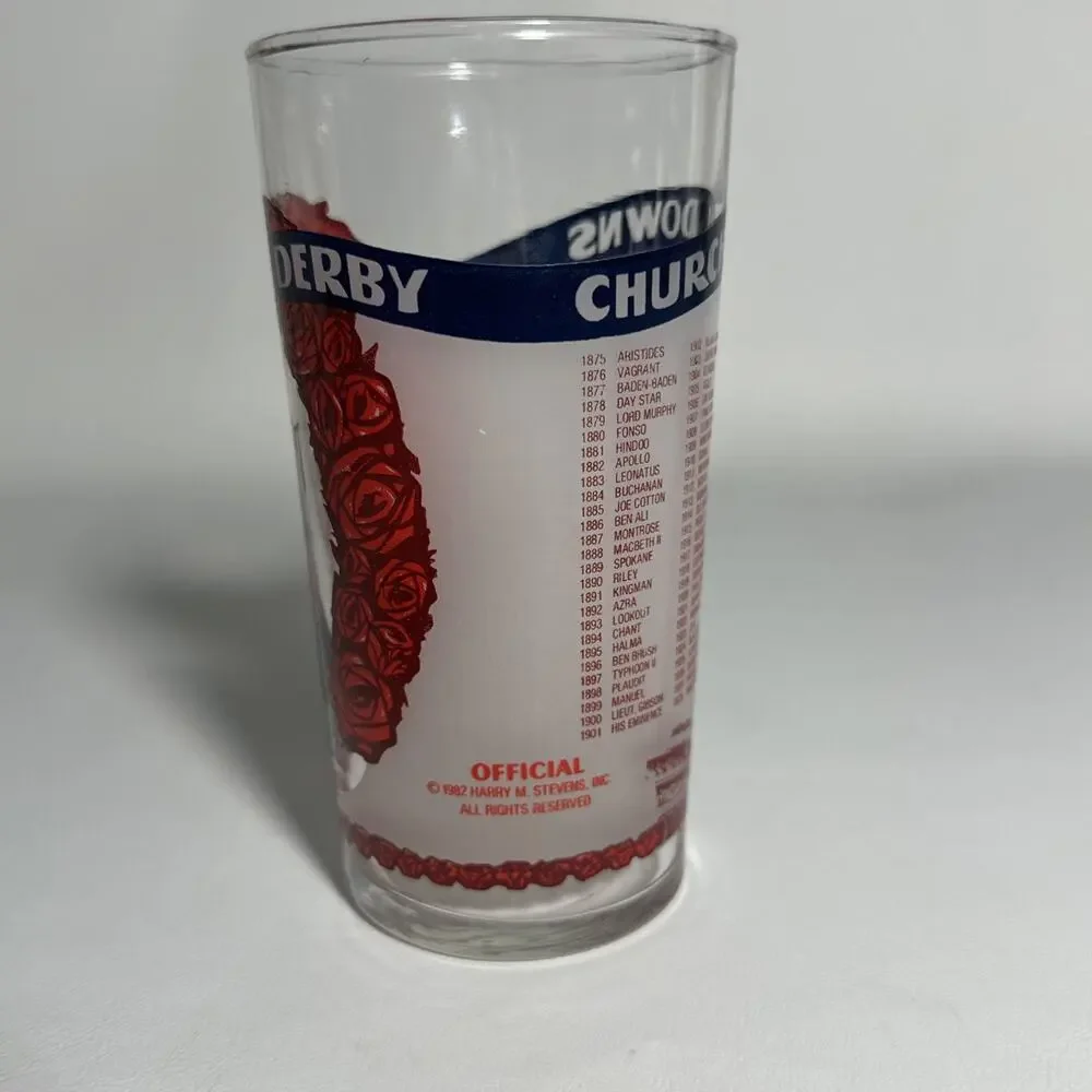 1982 Rose Horseshoe Trophy Kentucky Derby Mint Julep Glass, Churchill Downs